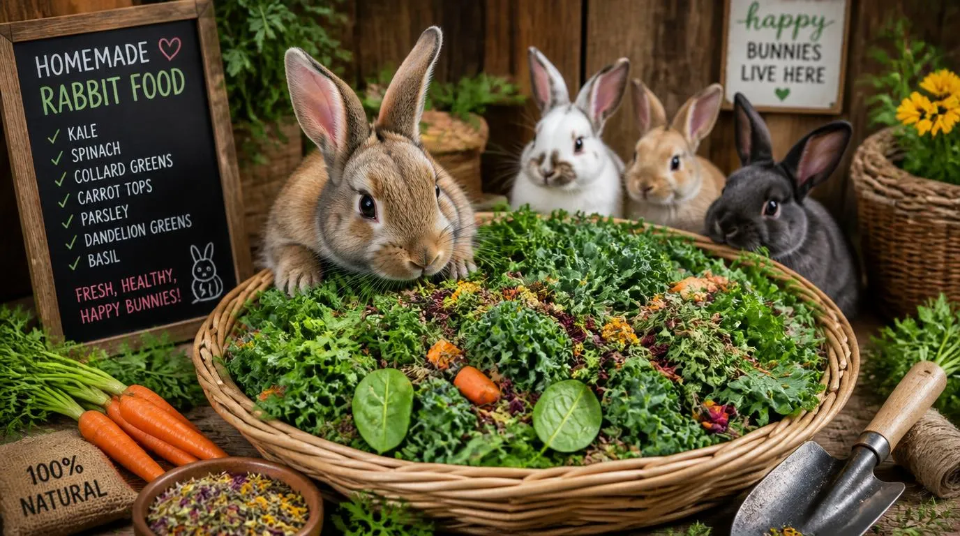 Fresh leafy greens for rabbits
